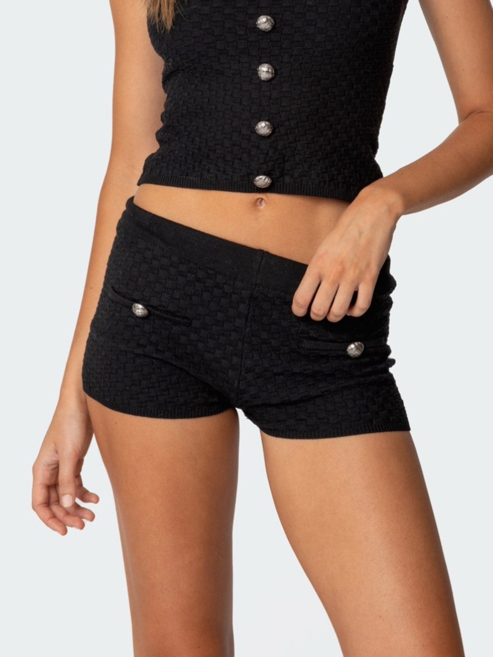 Edikted — Black Knit Women’s Shorts